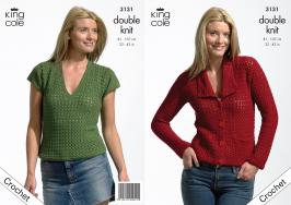 King Cole Pattern 3131 Ladies Crochet Jacket & Top
