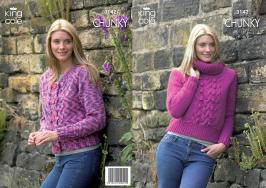 King Cole Pattern 3142 Chunky Sweater & Cardigan