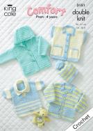 King Cole Pattern 3151 Crochet DK Baby Garments