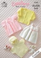 King Cole Pattern 3152 Crochet DK Baby Jacket, Cardigan & Dresses