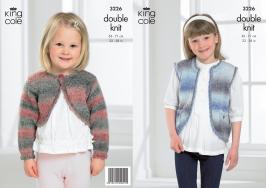 King Cole Pattern 3226 DK Girl's Waistcoat & Cropped Cardigan