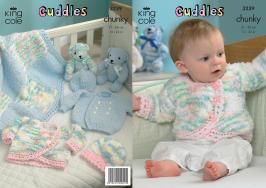 King Cole Pattern 3239 Cuddles Chunky Jackets, Hats and Blanket Pattern