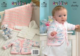 King Cole Pattern 3241 Cuddles Chunky Jackets and Pram Cover Pattern