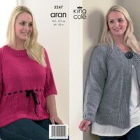 King Cole Pattern 3247 Aran Cardigan & Top