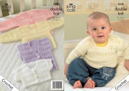 King Cole Pattern 3250 Crochet DK Cardigan, Bolero, Waistcoat & Sweater