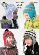 King Cole Pattern 3345 Unisex Hats DK & Aran