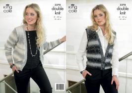 King Cole Pattern 3378 Galaxy DK Cardigan & Waistcoat