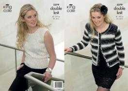 King Cole Pattern 3379 Galaxy DK Cardigan & Slipover