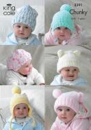 King Cole Pattern 3391 Chunky Hats