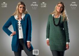 King Cole Pattern 3438 Chunky Sweater & Cardigan