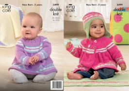King Cole Pattern 3499 DK Jacket, Angel Top, Hat & Blanket