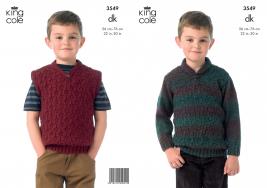 King Cole Pattern 3549 DK Boys Sweater & Slipover