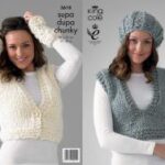King Cole Pattern 3618 Supa dupa Chunky Waistcoat, Slipover, Beret and Wrist Warmers