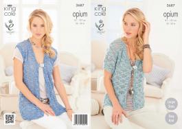 King Cole Pattern 3687 Opium Ladies Cardigan & Waistcoat