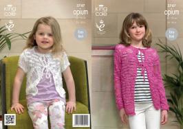 King Cole Pattern 3747 Opium Girls Cardigans