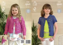 King Cole Pattern 3748 Opium Girls Cardigans