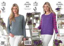 King Cole Pattern 3895 Giza Cotton Ladies Sweaters
