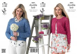 King Cole Pattern 3897 Giza Cotton Ladies Cardigan and Sweater