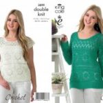 King Cole Pattern 3899 Giza Cotton Ladies Crochet Sweater and Top