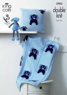 King Cole Pattern 3983 DK Blanket & Cushion