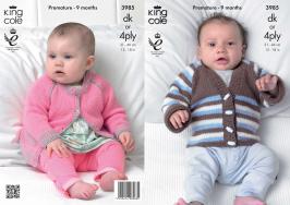 King Cole Pattern 3985 DK or 4Ply Cardigans