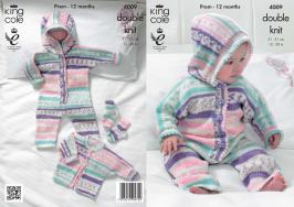 King Cole Pattern 4009 Cherish DK All-in-one, Jacket & Socks