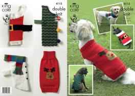 King Cole Pattern 4115 Christmas Dog Coats