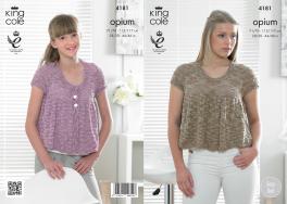 King Cole Pattern 4181 Opium Frilled Top & Frilled Cardigan