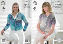 King Cole Pattern 4184 Opium V and Round Neck Cardigans