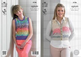 King Cole Pattern 4186 Opium Waistcoat & Slipover