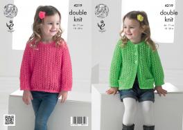 King Cole Pattern 4219 DK Girl Lace Cardigan & Sweater