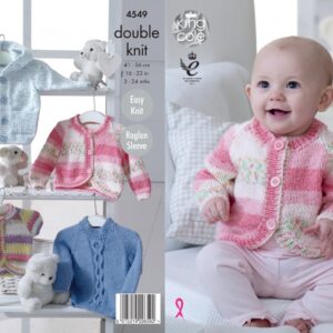 King Cole Pattern 4549 DK Hoody, Cardigan & Sweater
