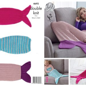 King Cole Pattern 4692 DK Mermaid Blankets