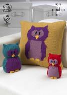 King Cole Pattern 9016 DK Owl Collection: Toy, Doorstop & Cushion Cover
