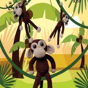 King Cole Pattern 9047 Crochet Amigurumi Chimps