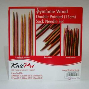 KnitPro Symfonie Wood Double Pointed (15cm) Sock Needle Set