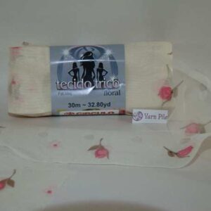 Tecido Trico by Circulo Cream with Pink Rosebud RRP £11.99