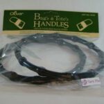 Clover Bag Handles Round Bamboo Design Black 6328