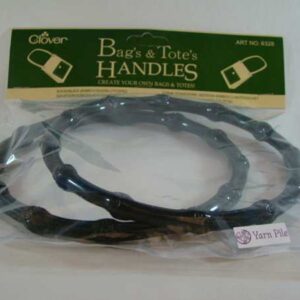 Clover Bag Handles Round Bamboo Design Black 6328