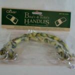 Clover Bag Handles U shape Bamboo Marble Ivory/Black 6333