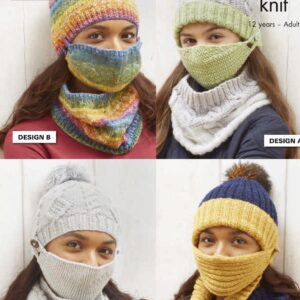 King Cole Pattern 5730 Hats, Face Coverings and Cowels DK