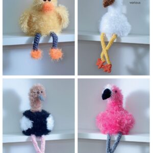 King Cole Pattern 9073 Toilet Roll Covers Crocheted in Tinsel Chunky