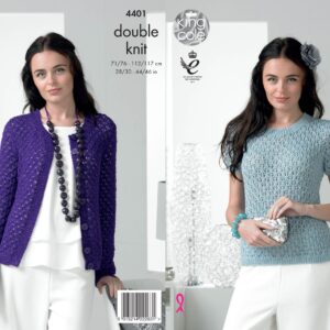 King Cole Pattern 4401 Ladies DK Sweater & Cardigan