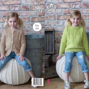 King Cole Pattern 4970 Chunky Sweater & Cardigan Easy Knit