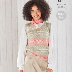 King Cole Pattern 5697 Fjord DK Round Neck And V Neck Tank Tops Larger Sizes