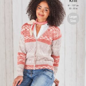 King Cole Pattern 5698 Fjord DK V Neck Cardigan and Waistcoat Larger Sizes
