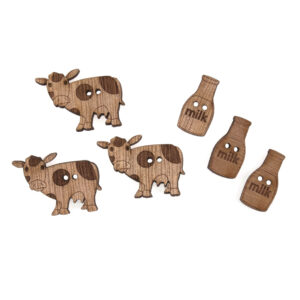 Trimits Novelty Wooden Buttons Farm Pack of 6