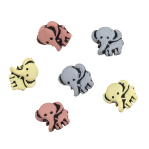 Trimits Novelty Buttons Elephants Pack of 6 Code A