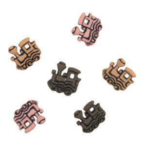 Trimits Novelty Buttons Trains Pack of 6 Code A