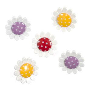 Trimits Novelty Buttons Polka Dot Flowers Pack of 5 Code B